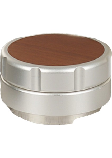 304 Staınssteel Espresso Toz Distribütörü Ceviz Kapağı Kahve Tesviyesi Ayarlanabilir Derinlik Espresso Handtampers Gümüş B (Yurt Dışından)