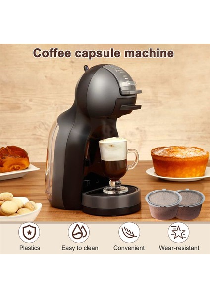 5pcs Dolce Gusto Kahve Kapsülü Filtre Kupası Yeniden Kullanılabilir Filtre Filtre Sepet Kapakları Yeniden Kullanılabilir Kaşık Fırçası-1 (Yurt Dışından) fırsatları