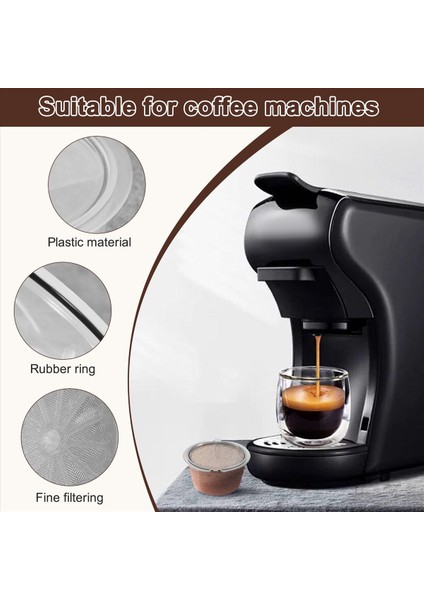 5pcs Dolce Gusto Kahve Kapsülü Filtre Kupası Yeniden Kullanılabilir Filtre Filtre Sepet Kapakları Yeniden Kullanılabilir Kaşık Fırçası-1 (Yurt Dışından) indirimleri