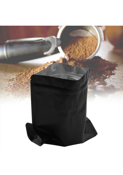 300PCS Matt Alüminyum Folyo Kahve Vanası Fermuar Kapatma Çantası Dikey Alüminyum Folyo Ambalaj Çantası 250G Siyah (Yurt Dışından) fırsatları