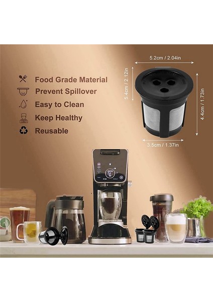 2 Paket Yeniden Kullanılabilir Koni Kahve Filtresi ve 4 Paket Yeniden Kullanılabilir Kahve Podları Ninja Dual Brew Kahve Makinesi Kahve Filtresi (Yurt Dışından) indirimleri