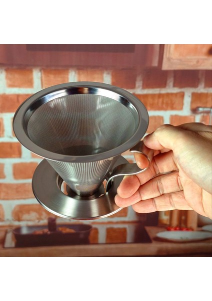 Paslanmaz Çelik Kahve Damlatıcısı Taban Kağıtsız Filtre Kahve Filtre Çayı Filtresi ile Kahve Filtresi (Yurt Dışından) fırsatları