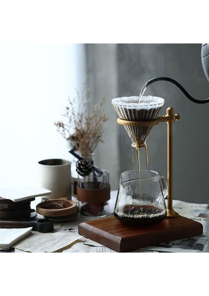 Stand Kahve Istasyonunun Üzerine Dökün Kahve Damlası Üzerine Dökün Ayarlanabilir Kahve Filtresi Standı Tutucu Ahşap Taban (Yurt Dışından) fırsatları
