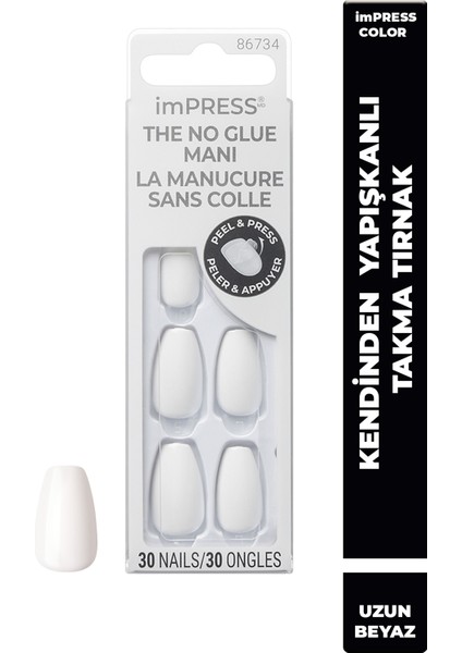 Color Kendinden Yapışkanlı Takma Tırnak Uzun Beyaz fiyatları