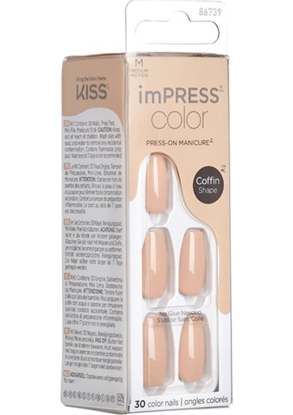 Color Kendinden Yapışkanlı Takma Tırnak Uzun Nude Latte modelleri