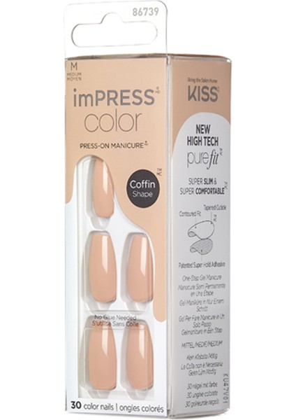 Color Kendinden Yapışkanlı Takma Tırnak Uzun Nude Latte fırsatları