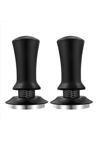 2x Kahve Kurcalaması Ölçekli Ayarlanabilir Derinlik 30LB Espresso Springs Kalibre Edilmiş Tamping Paslanmaz Çelik Düz Base 58MM (Yurt Dışından)