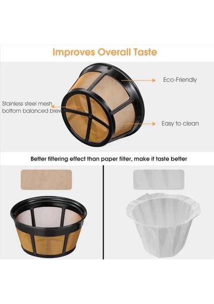 4x Yeniden Kullanılabilir Kahve Filtresi Sepet Kahve Filtreleri 8-12 Sub Supaclaman Kahve Filtresi Paslanmaz Çelik Dolu (Yurt Dışından) modelleri