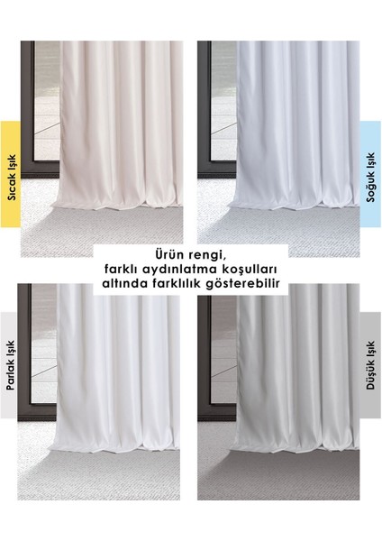 Beyaz Saten Güneşlik Fon Perde Ekstrafor Büzgülü Tek Kanat