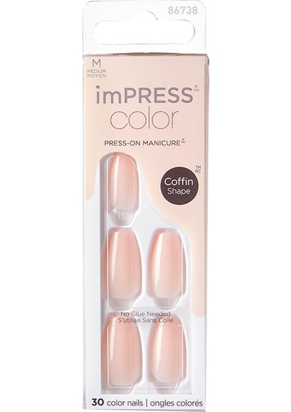 Color Kendinden Yapışkanlı Takma Tırnak Uzun Ten modelleri