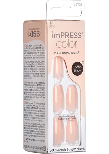 Color Kendinden Yapışkanlı Takma Tırnak Uzun Ten fırsatları