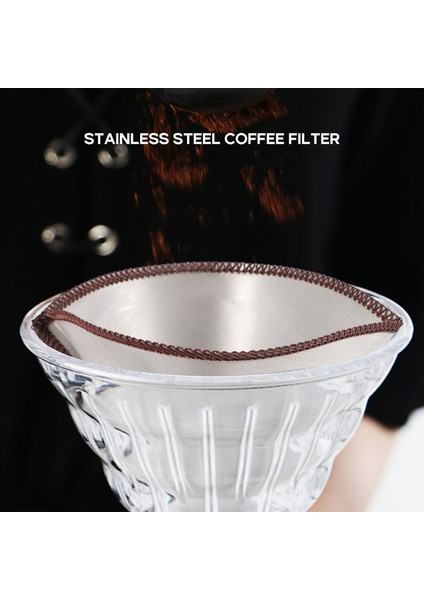 Kahve Filtresi Üzerine Yeniden Kullanılabilir Dökme Örgü Kağıtsız Kahve Filtresi Paslanmaz Çelik Koni Filtresi 3 Ila 4 Sub Kahve Damağı Filtresi (Yurt Dışından) indirimleri