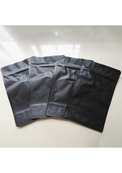 100PCS Matt Folyo Kahve Vanası Fermuar Kapatma Çantası Dikey Folyo Kahve Çekirdek Tek Yönlü Valf Torbası Ambalaj Çantası 250G Siyah (Yurt Dışından) fırsatları