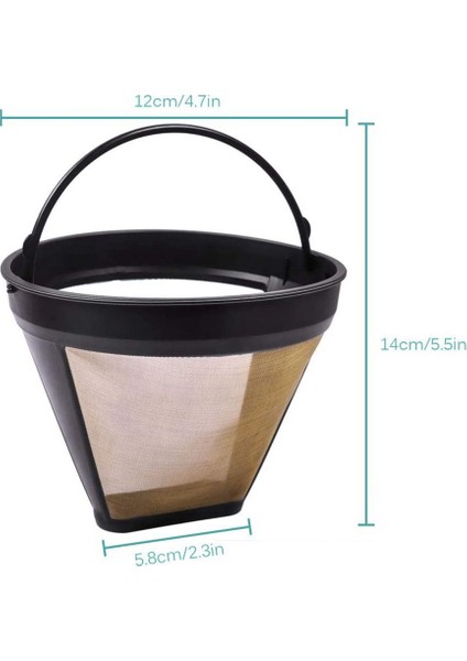 2 Adet Yeniden Kullanılabilir Koni Tarzı Yedek Kahve Filtresi Makineler ve Bira Için Kalıcı Kahve Filtrenizin Yerini Alır (Yurt Dışından) fırsatları