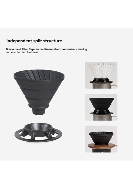Silikon Katlanabilir Kahve Damkı Tutucu Kahve Filtre Kupası ile Yeniden Kullanılabilir Kahve Fincan Alan Kayıtlı Katlanabilir Kahve Hunisi Açık B (Yurt Dışından) fiyatları
