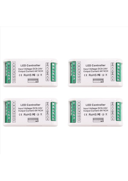 4x Mini 4 Kanal Dmx Rgbw Kötü Kodelisi 16A Rgb Rgbw Şerit Denetleyicisi Dmx 512 LED Şerit Işıkları Için Dimmer Sürücü DC9-24V (Yurt Dışından)