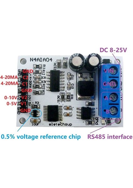 Eletechsup 4-20MA Voltaj Sinyal Alımı RS485 Modbus Rtu Modülü Plc Akım Verici Ölçüm Aletleri (Yurt Dışından) fırsatları