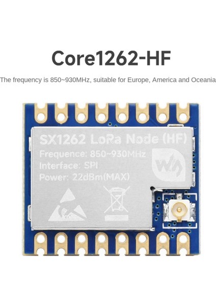 Waveshare CORE1262-HF Lora Modülü Uzak Iletişim SX1262 Sub Ghz Hf Band Için Anti-Müdahale Lora Yonga Modülü (Yurt Dışından) indirimleri