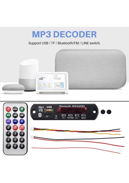 Bluetooth 5 0 Mp3 Decoder Tahtası Dc 5V 12V Car Fm Radyo Modülü Desteği Tf USB Aux Aux Aux (Yurt Dışından) indirimleri