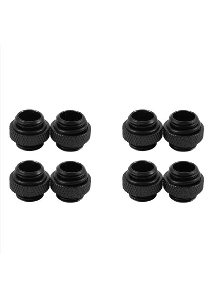 8pcs G1/4 Mini Harici Iplik Erkek Ila Erkek Su Soğutma Döner Bağlantı Adaptörü Su Soğutma Konnektörü Siyah (Yurt Dışından)