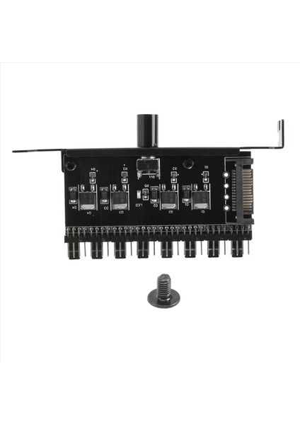 Pc 8 Kanallar Fan Hub Hub Soğutma Fan Hız Kontrolörü Cpu Kılıfı HDD VGA Pwm Fan Pcı Braket Gücü 12V Fan (Sata) (Yurt Dışından)