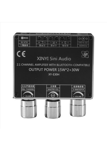 XY-E30H 2 1 Kanal Bluetooth 5 1 Ses Güç Amplifikatör Kartı Modülü Yüksek ve Düşük 15WX2+30W Subwoofer Amplifikatör Hoparlör (Yurt Dışından)