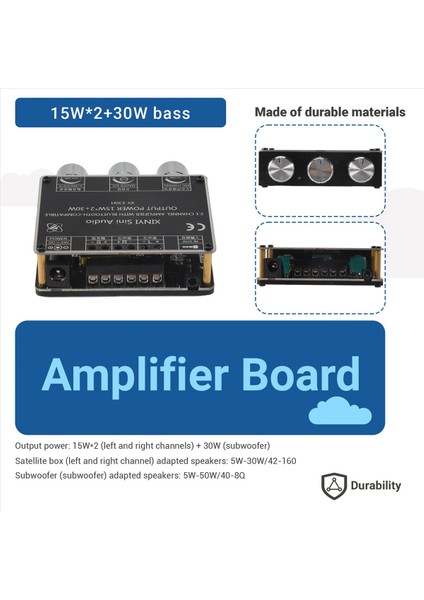 XY-E30H 2 1 Kanal Bluetooth 5 1 Ses Güç Amplifikatör Kartı Modülü Yüksek ve Düşük 15WX2+30W Subwoofer Amplifikatör Hoparlör (Yurt Dışından) indirimleri