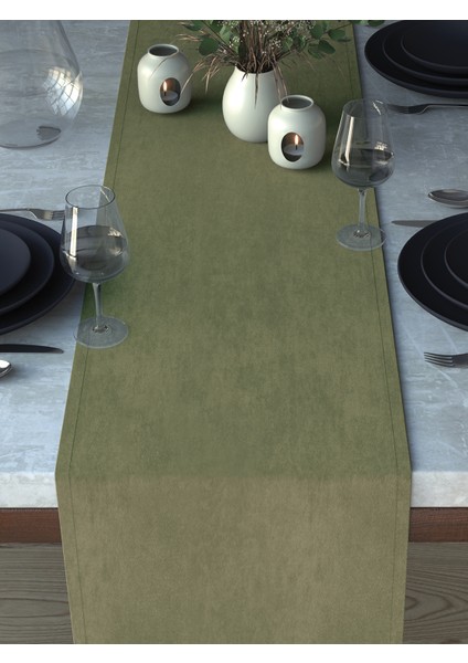 Kadife Dokulu Çağla Yeşili Runner indirimleri