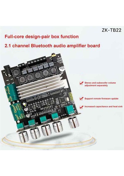 ZK-TB22 TPA3116D2 Bluetooth Subwoofer Amplifikatör Kartı 2 1 Hıfı Yüksek Güçlü Stereo Amp 2X50W+100W Hoparlör Için Amplifikador (Yurt Dışından)