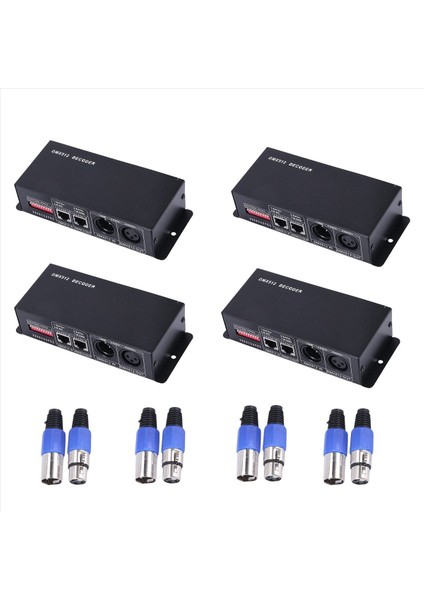 4x Dmx 512 4ch x 8A Kötü Kodüt Koducu 4 Kanallı Sürücü Rgbw LED Bant Dc 12V - 24V (Yurt Dışından)