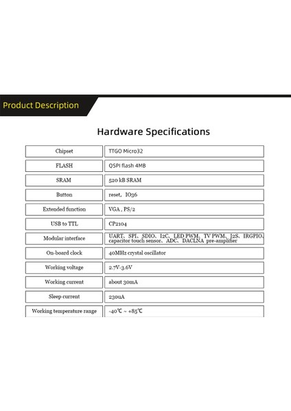 Fabgl VGA32 VGA ESP32 Psram Module V1 4 Denetleyici Ps/2 Fare Klavye Grafikleri Kütüphane Oyunu Ansı/vt Terminal Devreleri (Yurt Dışından) modelleri