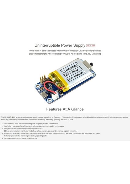 Waveshare Kesintisiz Güç Kaynağı Raspberry Pi Zero Serisi (Pinheader Lehimlenmeli) Kararlı 5V Güç Çıkışı Için Şapka (Yurt Dışından) modelleri