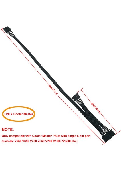 2x 5 Pin - 3 Sata Sabit Sürücü HDD Güç Kablosu Yalnızca Soğutucu Master V550 V650 V750 V850 V1000 Modüler Güç Kaynağı (Yurt Dışından) fiyatları