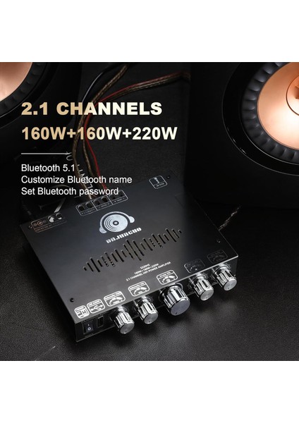Dajunguo S220HS Bluetooth Güç Amplifikatör Kartı 2 1 Kanal TDA7498E 160WX2+220W 12V-38V Ses Güç Amplifikatör Modülü (Yurt Dışından) indirimleri