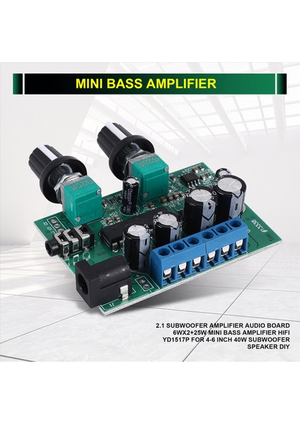 2 1 Subwoofer Amplifikatör Ses Kart 6WX2+25W Mini Bas Amplifikatörü Hıfı YD1517P 4-6 Inç 40W Subwoofer Hoparlör Dıy (Yurt Dışından) fırsatları