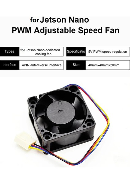 Jetson Nano 2gb/4gb (A02/B01/SUB) Için 4cm Soğutma Fanı 5V 4pin Ters Bağlantı Pwm Güçlü Hız Düzenleme Fanı (Yurt Dışından) modelleri