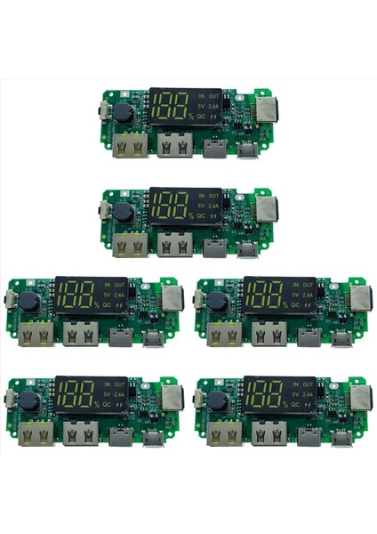 LED Çift USB 5V 2 4A Mikro/type-C USB Mobil Güç Bankası 18650 Şarj Modülü Lityum Pil Şarj Cihazı 6 Pcs (Yurt Dışından)