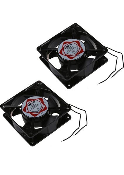 2x Ac 220-240V 0 14A 120MMX120MM Metal Bilgisayar Cpu Fan Siyah (Yurt Dışından)