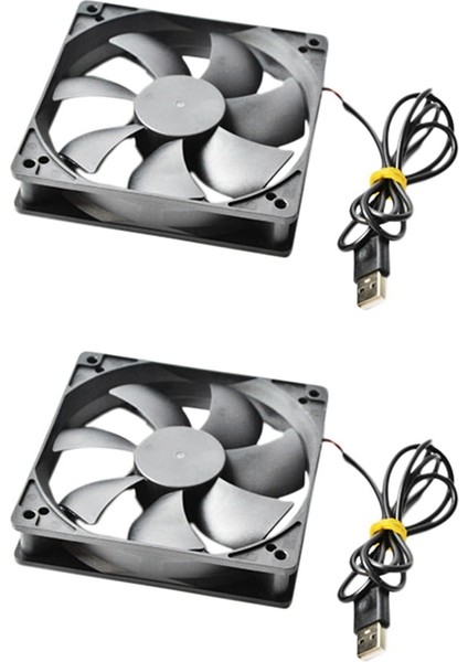 2x Yönlendirici Soğutma Fanı Dıy Pc Soğutucu Tv Kutusu Kablosuz Soğutma Sessiz Sessiz Dc 5V USB Güç 120MM Fan (Standart Baskı) (Yurt Dışından)