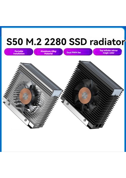 Argb M 2 2280 SSD 50MM Pwm Çift Fan M 2 SSD Radyatör Soğutucu Sabit Disk Isı Batı M2 Masaüstü Pc A (Yurt Dışından) fırsatları