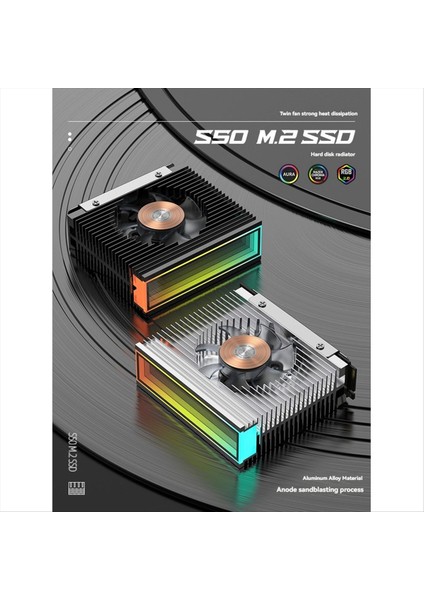 Argb M 2 2280 SSD 50MM Pwm Çift Fan M 2 SSD Radyatör Soğutucu Sabit Disk Isı Batı M2 Masaüstü Pc A (Yurt Dışından) indirimleri