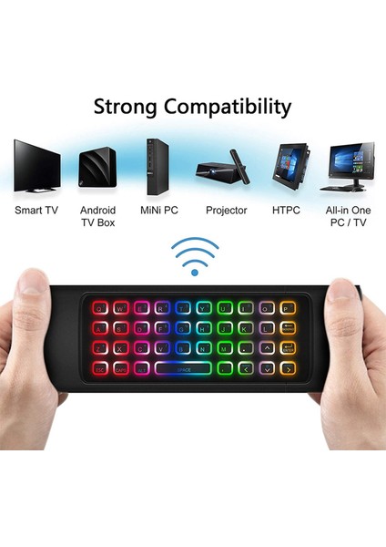 Android Tv Kutusu Için 2x Hava Fare Mini Kablosuz Klavye Hava Uzak Fare Kontrolü Rgb Back Litth Mx3 Pro Ir Öğrenme (Yurt Dışından) fiyatları