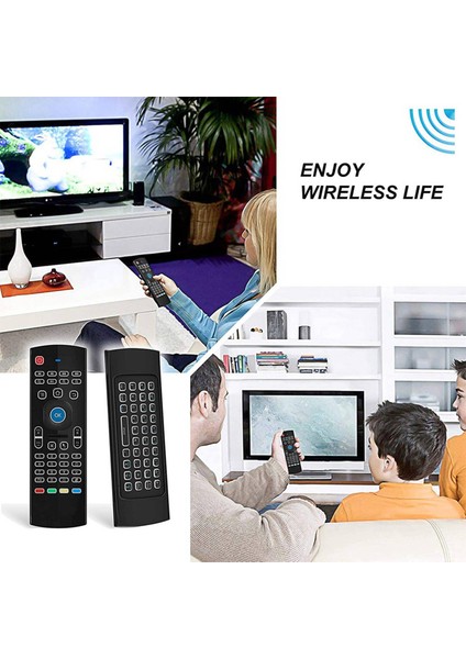 Android Tv Kutusu Için 2x Hava Fare Mini Kablosuz Klavye Hava Uzak Fare Kontrolü Rgb Back Litth Mx3 Pro Ir Öğrenme (Yurt Dışından) indirimleri