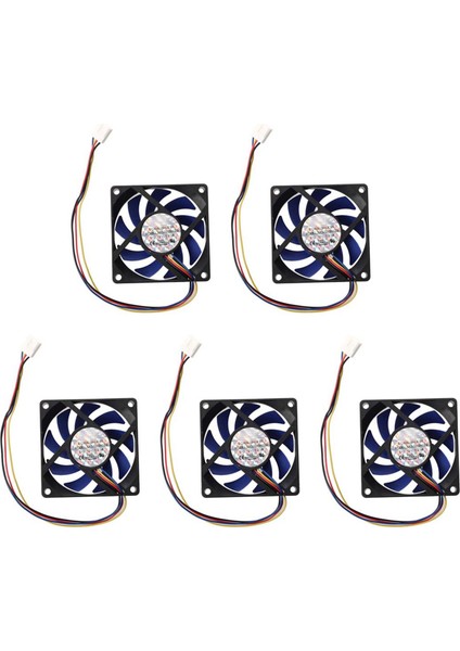 5x 12V Dc 32 70MM 4 Pimli Bilgisayar Kasası Cfm Pwm Cpu Pc Fan Mavisi ve Siyah (Yurt Dışından)
