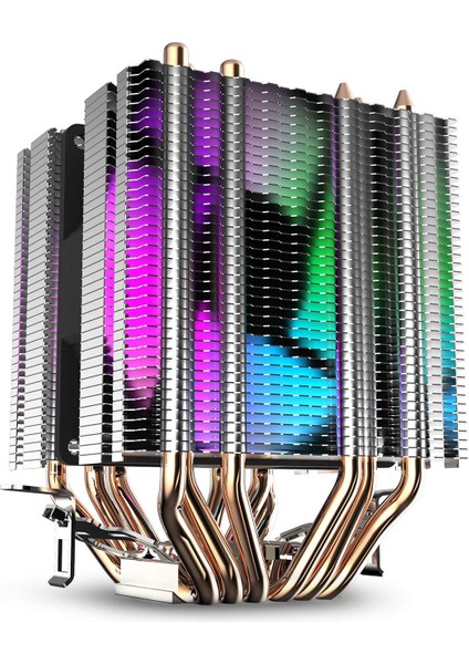 Cpu Hava Soğutucu 6 Isı Boruları 90MM Gökkuşağı ile Ikiz Tower Soğutma Sebzesi Intel 775/1150/1155/1156/1366 Için LED Fanları (Yurt Dışından)
