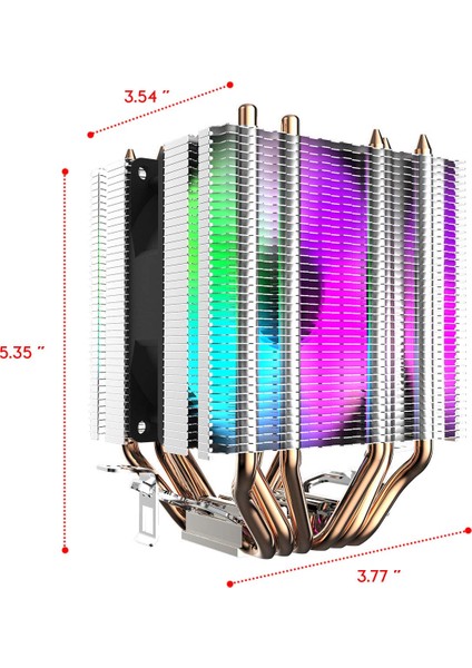 Cpu Hava Soğutucu 6 Isı Boruları 90MM Gökkuşağı ile Ikiz Tower Soğutma Sebzesi Intel 775/1150/1155/1156/1366 Için LED Fanları (Yurt Dışından) fiyatları