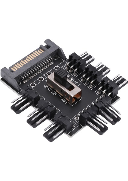 Çok Yollu Ayrıştırıcı Soğutucu Soğutma Fanı Hub Pc Bilgisayar Sata 1 Ila 8 3pin 12V Güç Soketi Pcb Adaptörü Xxm8 (Yurt Dışından)