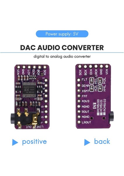 PCM5102 I2S Iıs Dijital Audio Dac Decoder Modülü Stereo Dac Dijital-Analog Dönüştürücü Ses Modülü Ahududu Pi Için (Yurt Dışından) modelleri