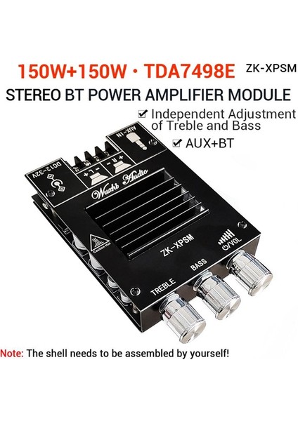 Zk-Xpsm Ses Amplifikatör Kartı 150WX2 TDA7498E Stereo Bas Ayarı Bluetooth Ses Güç Amplifikatör Kartı Modülü (Yurt Dışından) fiyatları
