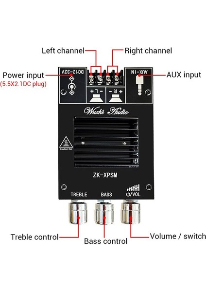 Zk-Xpsm Ses Amplifikatör Kartı 150WX2 TDA7498E Stereo Bas Ayarı Bluetooth Ses Güç Amplifikatör Kartı Modülü (Yurt Dışından) modelleri